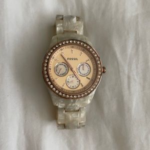 Fossil Watch - Rose Gold and Quartz face with Horn Acetate